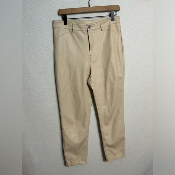 Free People Pants - Free people cream pleather pants